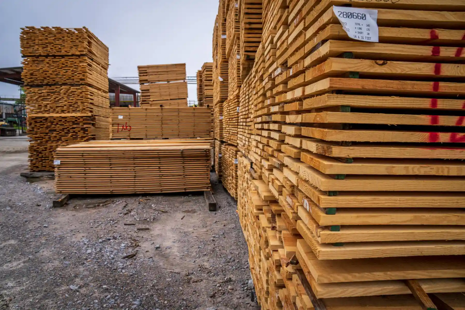 Stacls of timber at sawmill