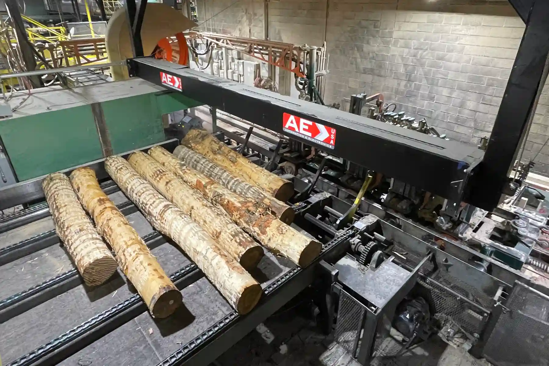 Logs on a carriage